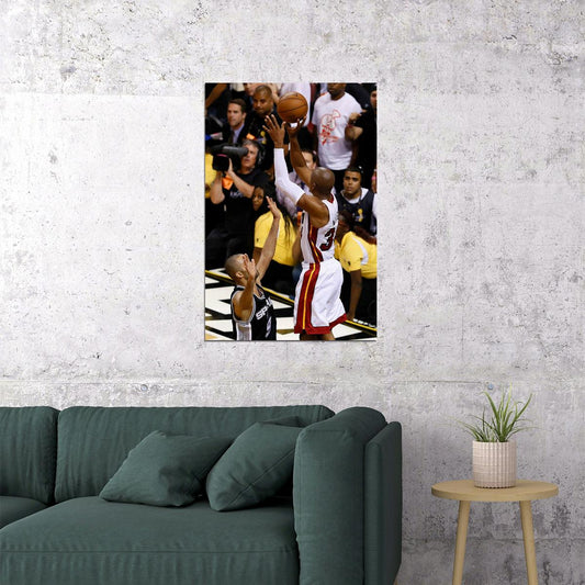 Ray Allen Nba Finals Winning Shot Basketball Poster Wall Art Print Home Wall Decor - xonomax