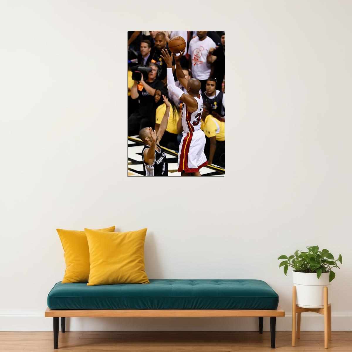 Ray Allen Nba Finals Winning Shot Basketball Poster Wall Art Print Home Wall Decor - xonomax