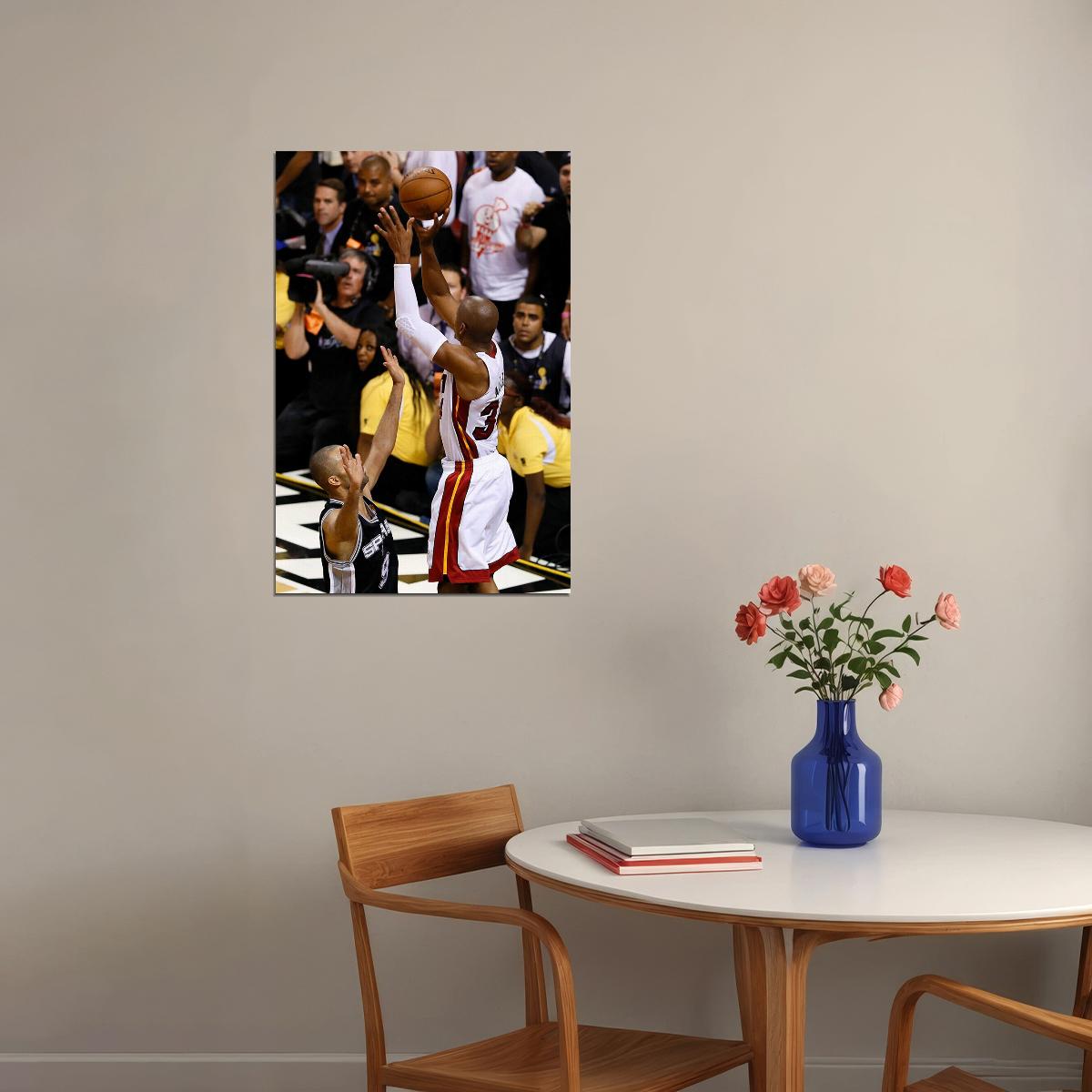 Ray Allen Nba Finals Winning Shot Basketball Poster Wall Art Print Home Wall Decor - xonomax