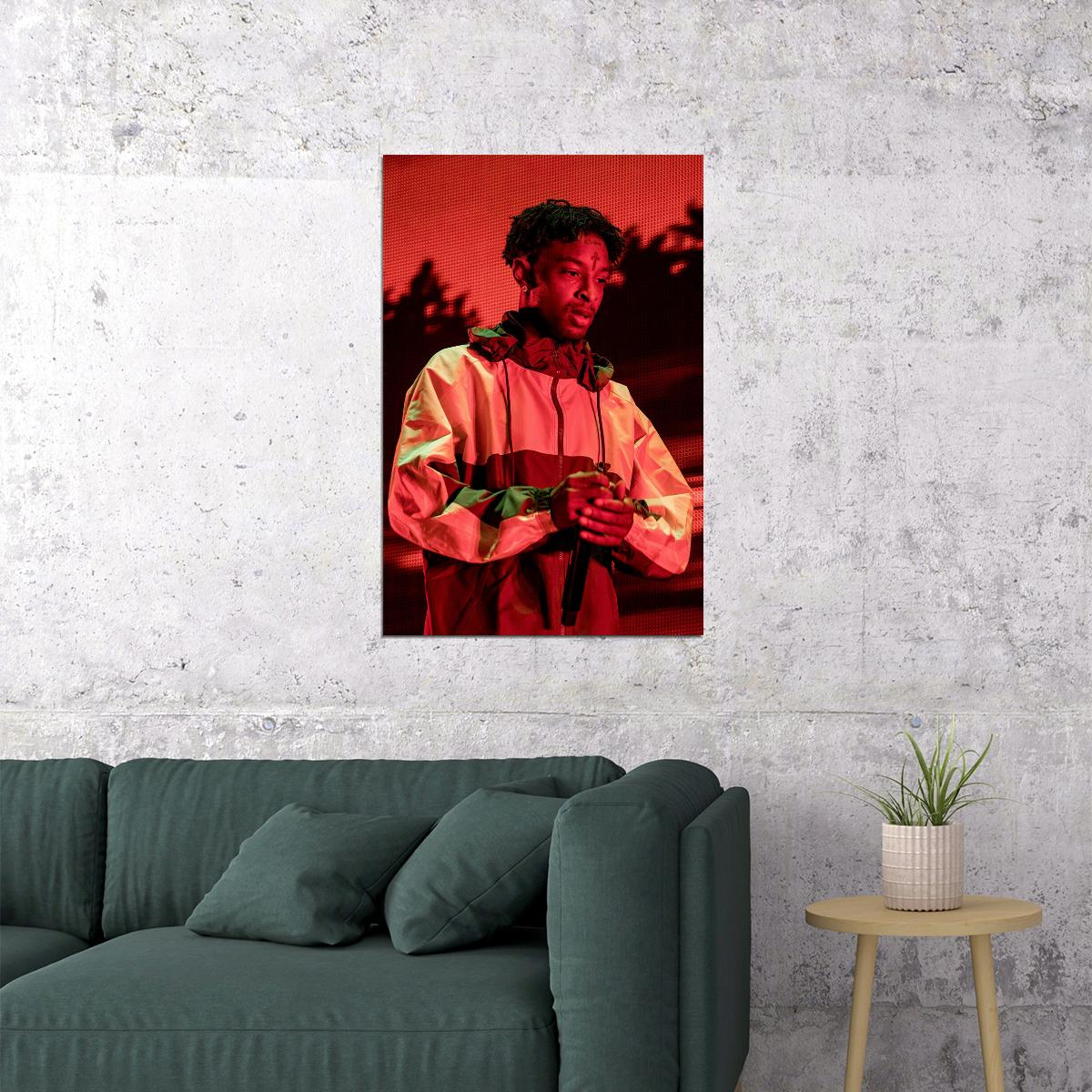 21 Savage Rap Music Musician Producer Poster Wall Art Print Home Wall Decor - xonomax