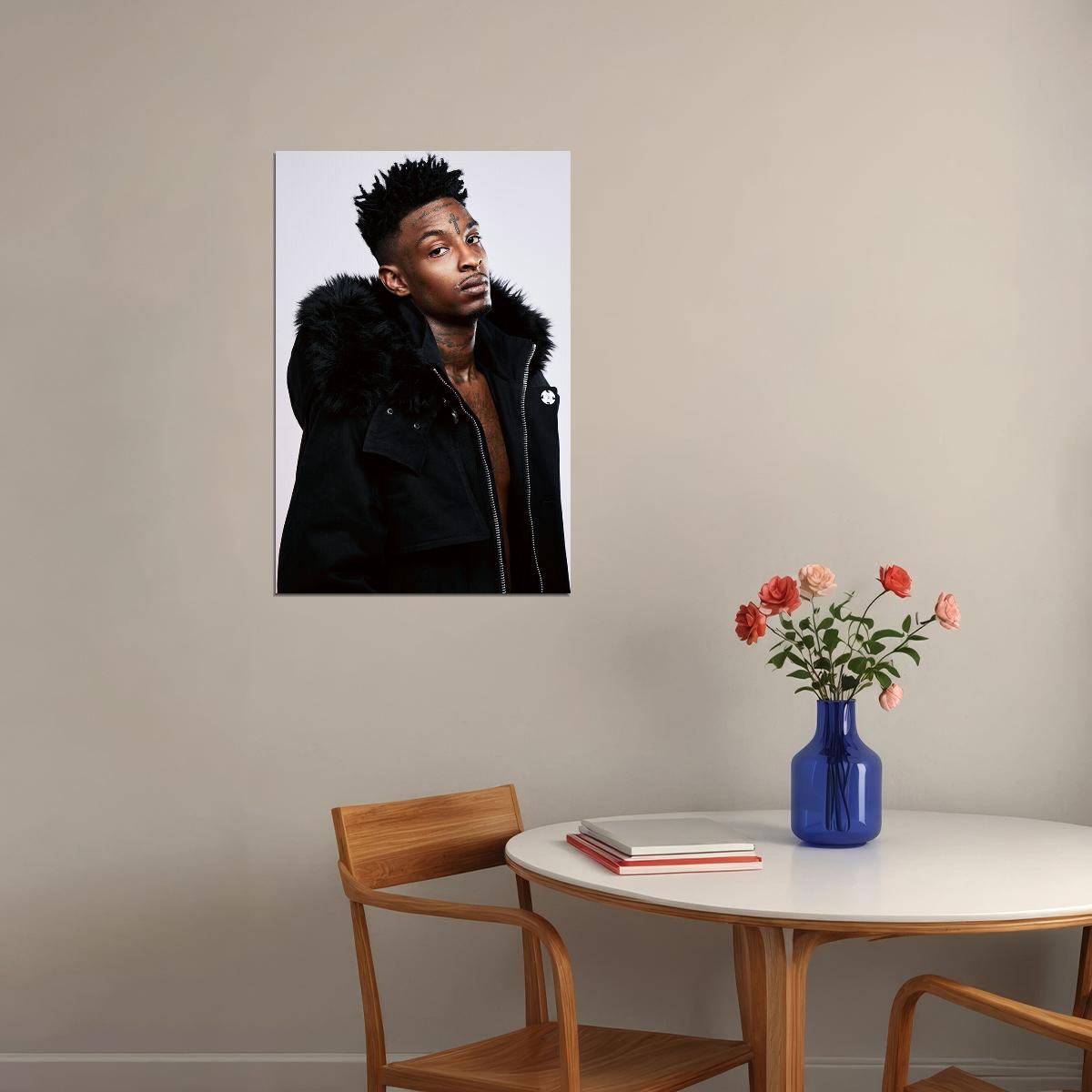 21 Savage Celebrity Singer Musician Poster Wall Art Print Home Wall Decor - xonomax