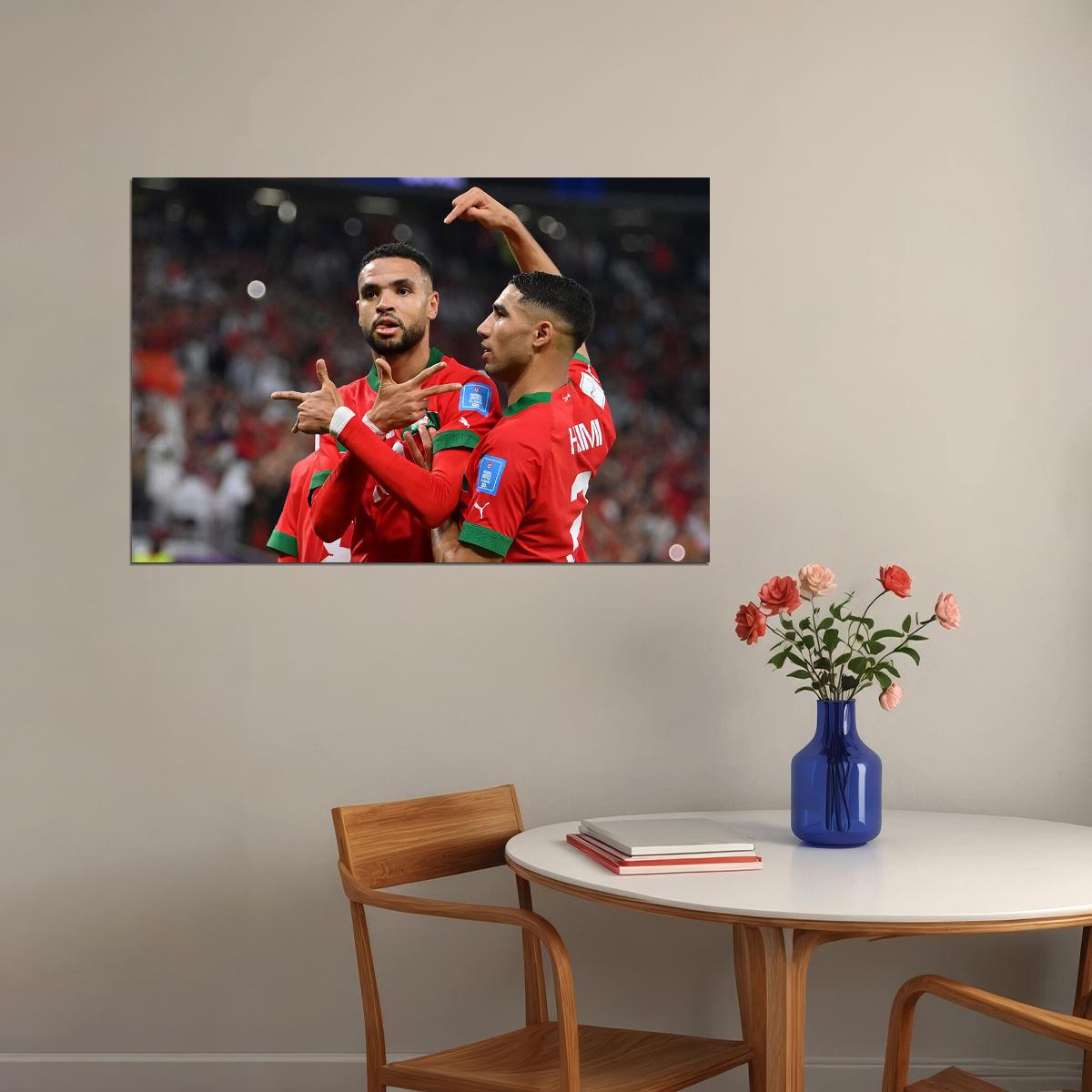 Youssef En Nesyri Morocco National Team World Cup Poster Wall Art Print Home Wall Decor