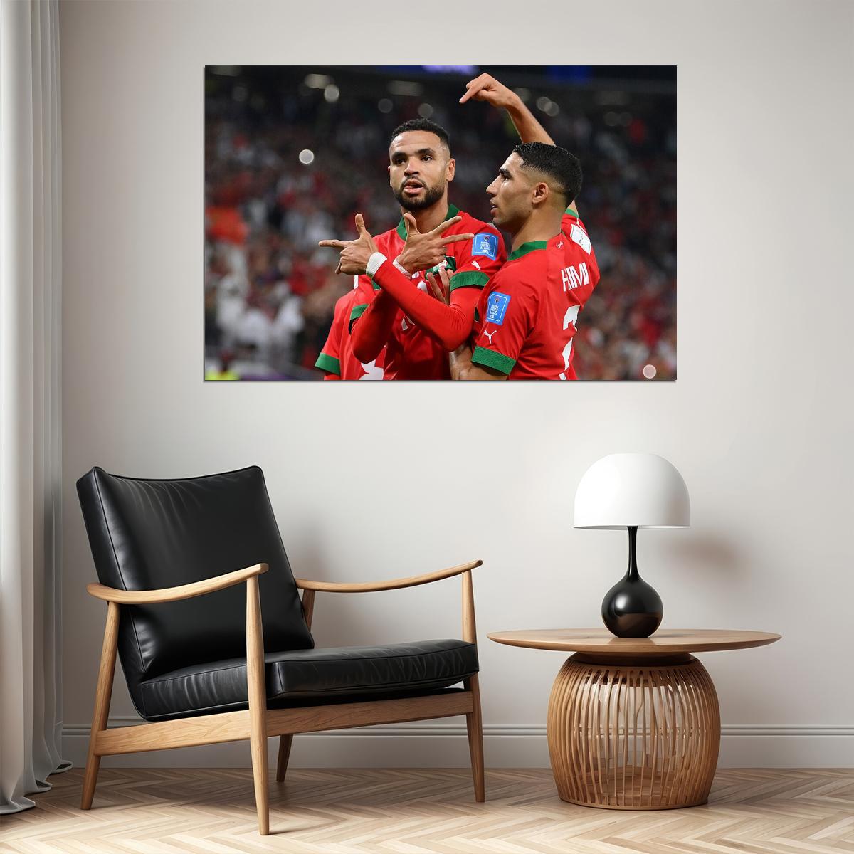 Youssef En Nesyri Morocco National Team World Cup Poster Wall Art Print Home Wall Decor