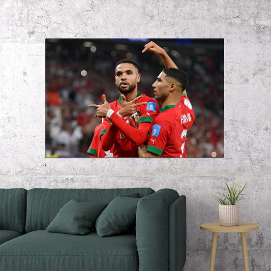 Youssef En Nesyri Morocco National Team World Cup Poster Wall Art Print Home Wall Decor - xonomax