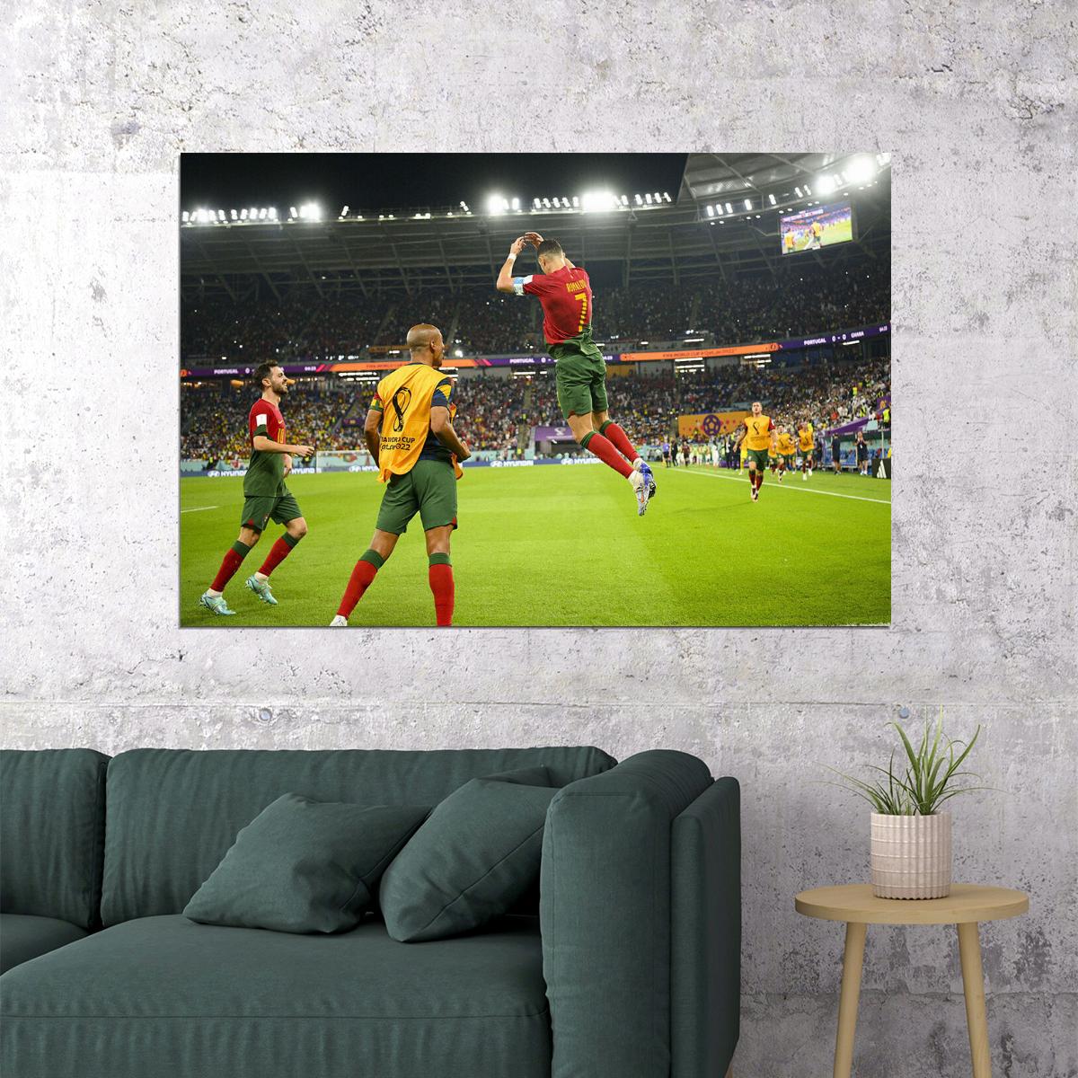 Cristiano Ronaldo Goal Celebration Portugal World Cup Poster Wall Art Print Home Wall Decor - xonomax