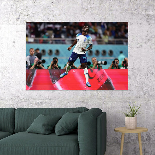 Bukayo Saka Goal Celebration England World Cup Poster Wall Art Print Home Wall Decor - xonomax