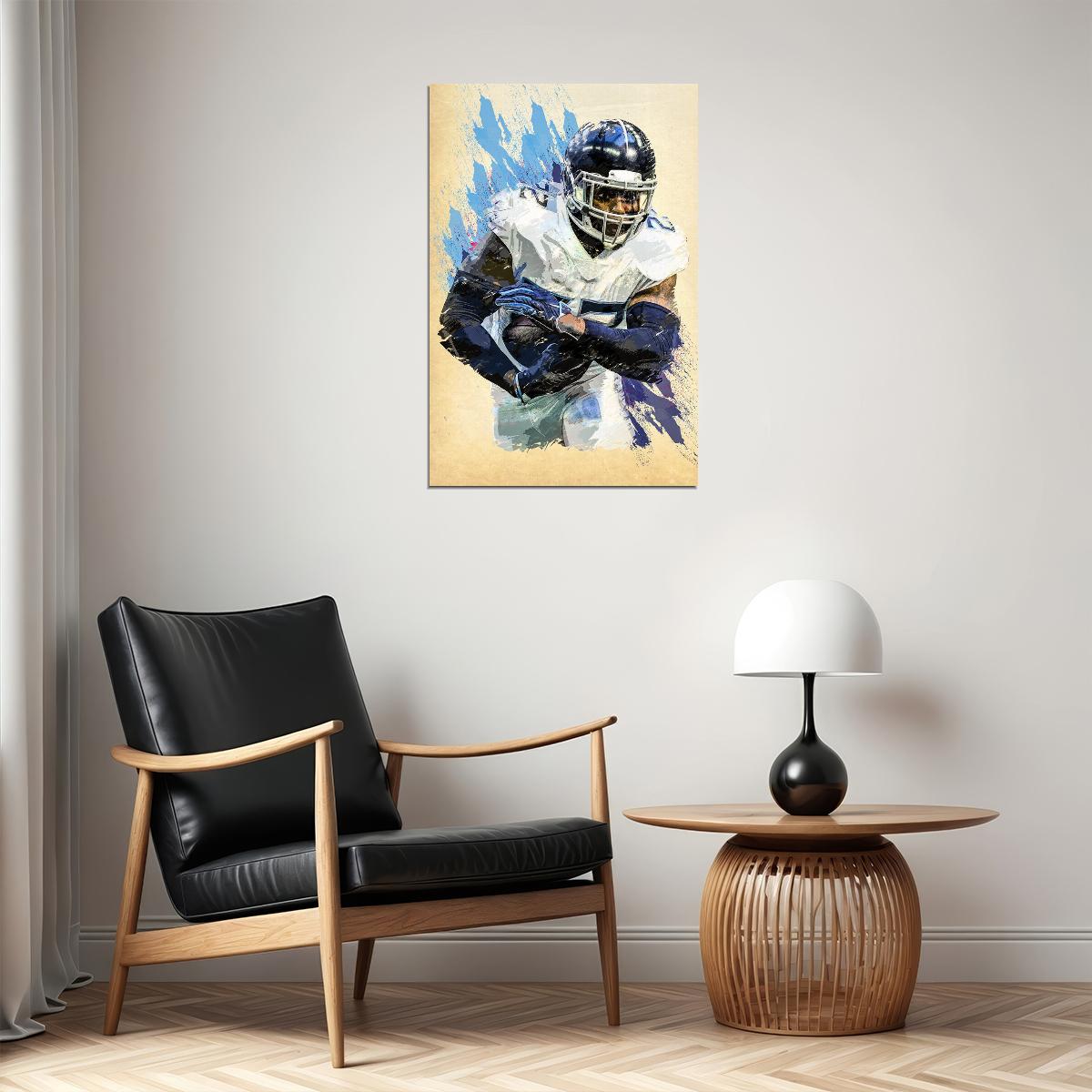 Derrick Henry American Football Team Tennessee Titans Poster Wall Art Print Home Wall Decor - xonomax
