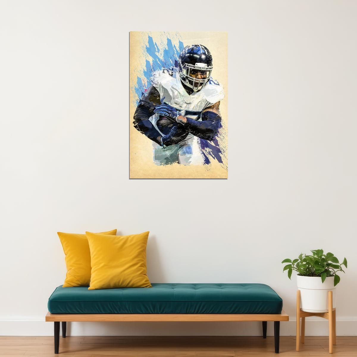 Derrick Henry American Football Team Tennessee Titans Poster Wall Art Print Home Wall Decor - xonomax