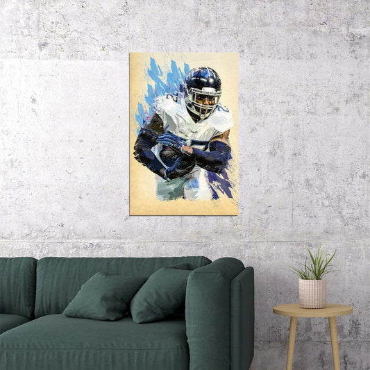 Derrick Henry American Football Team Tennessee Titans Poster Wall Art Print Home Wall Decor - xonomax