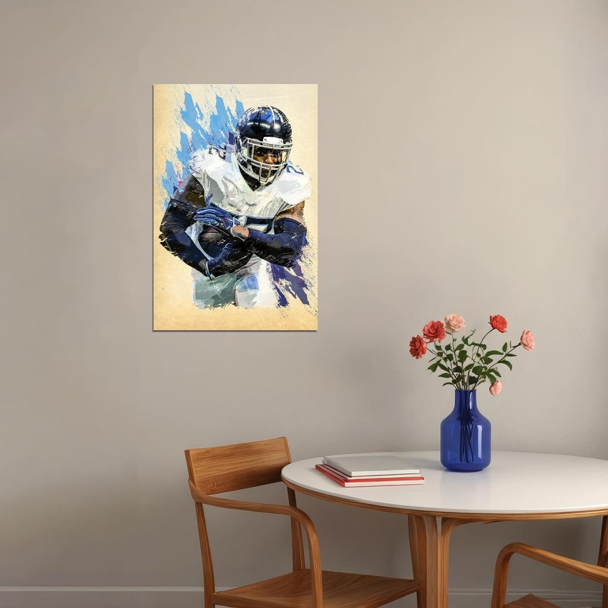 Derrick Henry American Football Team Tennessee Titans Poster Wall Art Print Home Wall Decor - xonomax