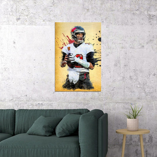 Tampa Bay Buccaneers Tom Brady American Football Player Poster Wall Art Print Home Wall Decor - xonomax