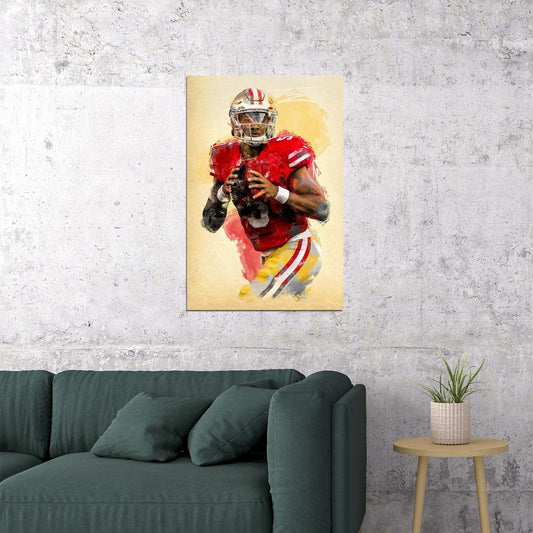 San Francisco 49ers Trey Lance American Football Player Poster Wall Art Print Home Wall Decor - xonomax