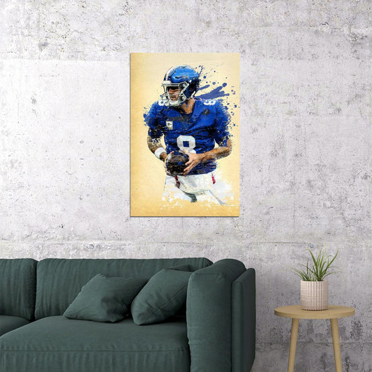 New York Giants Daniel Jones American Football Player Poster Wall Art Print Home Wall Decor - xonomax