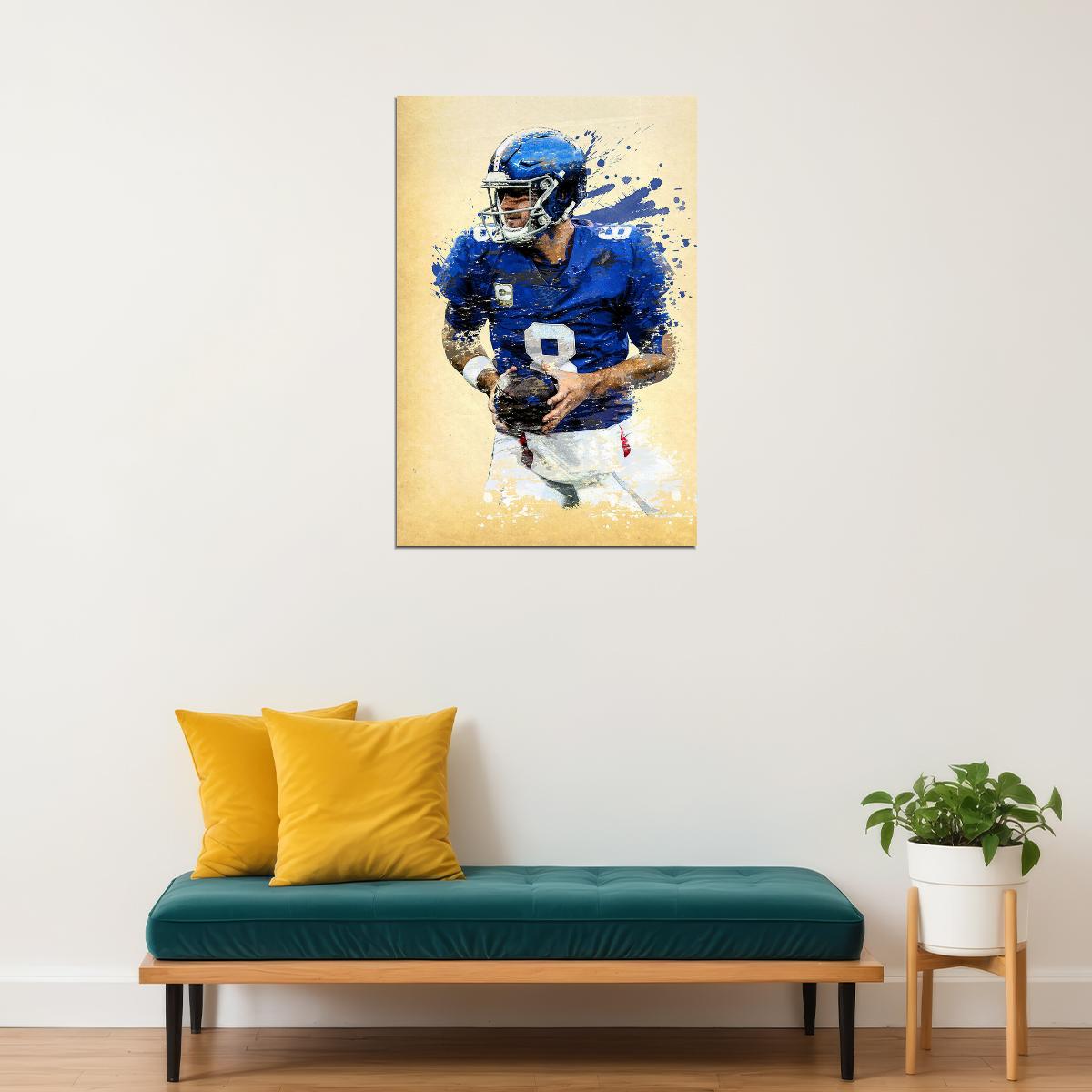 New York Giants Daniel Jones American Football Player Poster Wall Art Print Home Wall Decor - xonomax