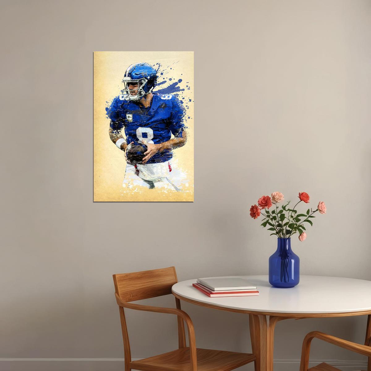 New York Giants Daniel Jones American Football Player Poster Wall Art Print Home Wall Decor - xonomax