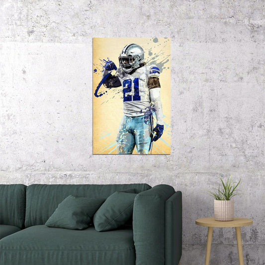 Dallas Cowboys Ezekiel Elliott American Football Poster Wall Art Print Home Wall Decor - xonomax