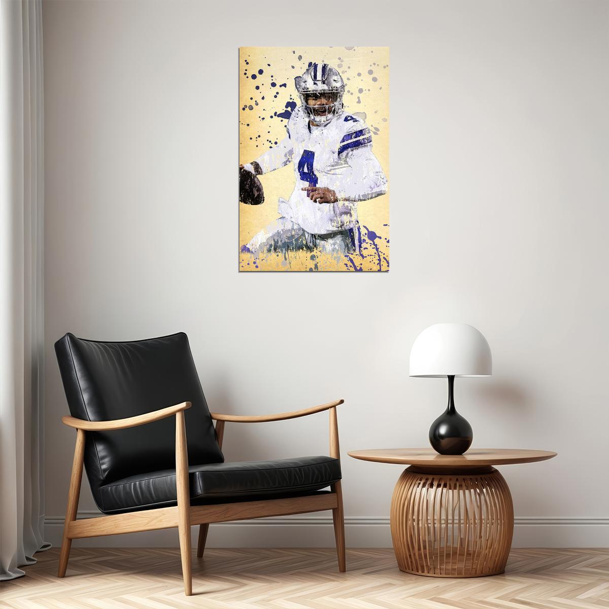 Dallas Cowboys Dak Prescott American Football Player Poster Wall Art Print Home Wall Decor - xonomax