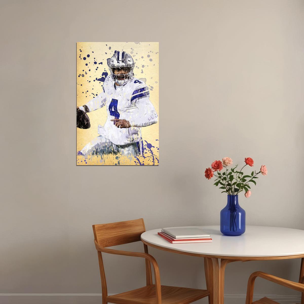 Dallas Cowboys Dak Prescott American Football Player Poster Wall Art Print Home Wall Decor - xonomax