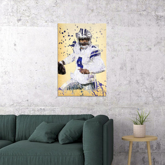 Dallas Cowboys Dak Prescott American Football Player Poster Wall Art Print Home Wall Decor - xonomax