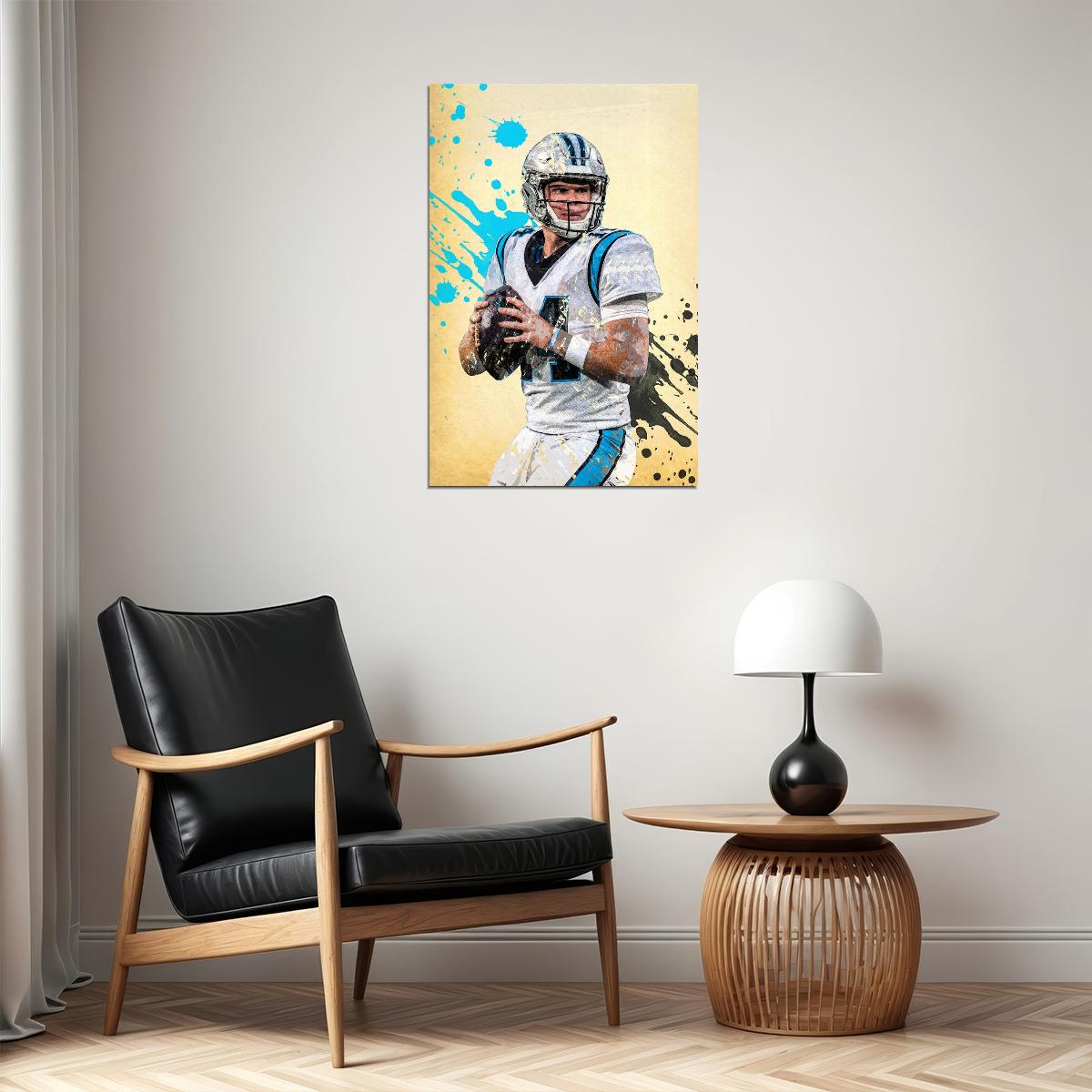 Carolina Panthers Sam Darnold 14 American Football Player Poster Wall Art Print Home Wall Decor - xonomax