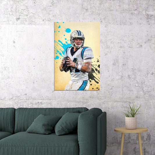 Carolina Panthers Sam Darnold 14 American Football Player Poster Wall Art Print Home Wall Decor - xonomax
