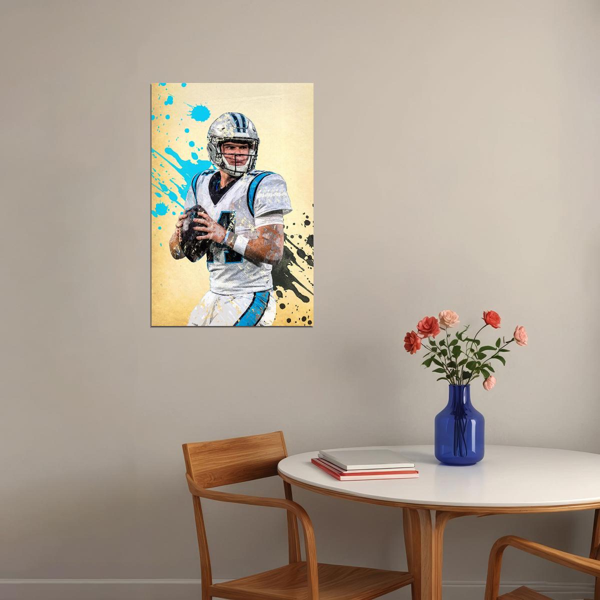 Carolina Panthers Sam Darnold 14 American Football Player Poster Wall Art Print Home Wall Decor - xonomax
