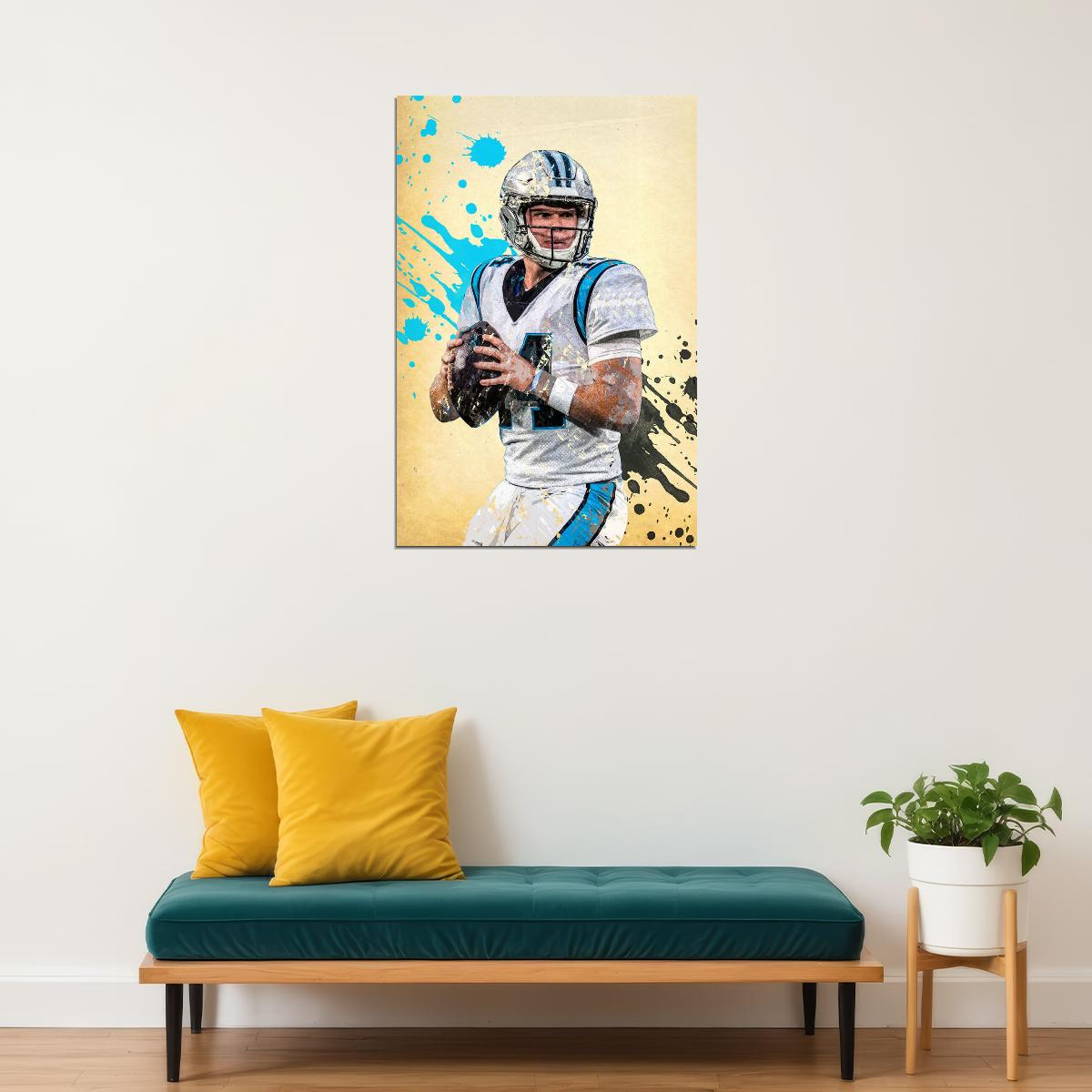 Carolina Panthers Sam Darnold 14 American Football Player Poster Wall Art Print Home Wall Decor - xonomax