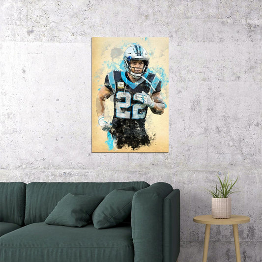 Carolina Panthers Christian Mc Caffrey American Footballer Poster Wall Art Print Home Wall Decor - xonomax