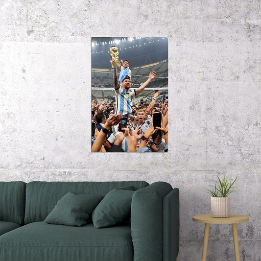 Messi Lautaro Football Final 2022 Argentina Soccer Champions Poster Wall Art Print Home Wall Decor - xonomax