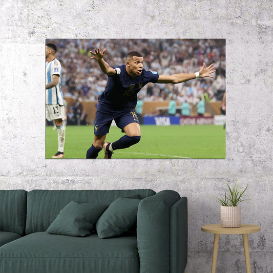 Mbappe Scoring Goal Football Final France World Soccer Fans Poster Wall Art Print Home Wall Decor - xonomax