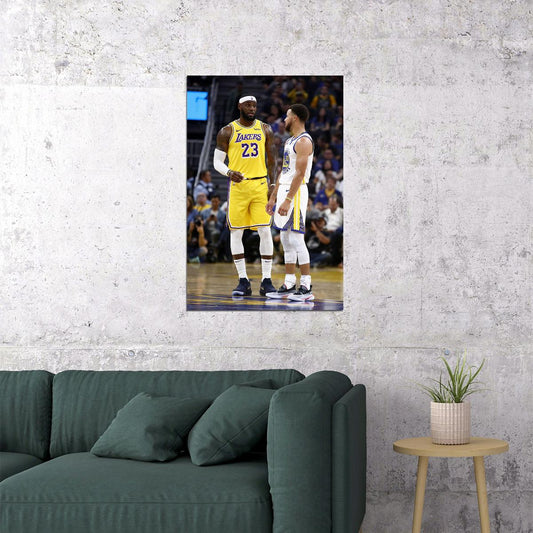 Lebron James And Stephen Curry Basketball Player Poster Wall Art Print Home Wall Decor - xonomax
