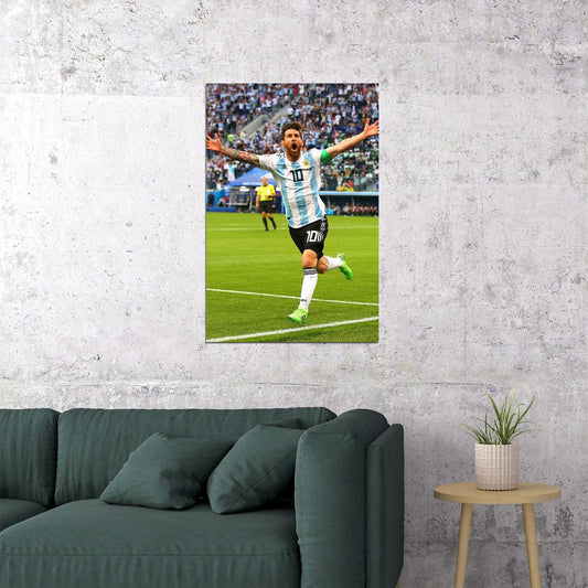Lionel Messi Argentina National Team World Cup Poster Wall Art Print Home Wall Decor - xonomax