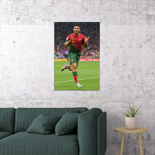 Goncalo Ramos Goal Celebration Portugal World Cup Poster Wall Art Print Home Wall Decor - xonomax