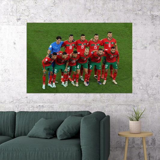 Morocco National Football Team World Cup Poster Wall Art Print Home Wall Decor - xonomax