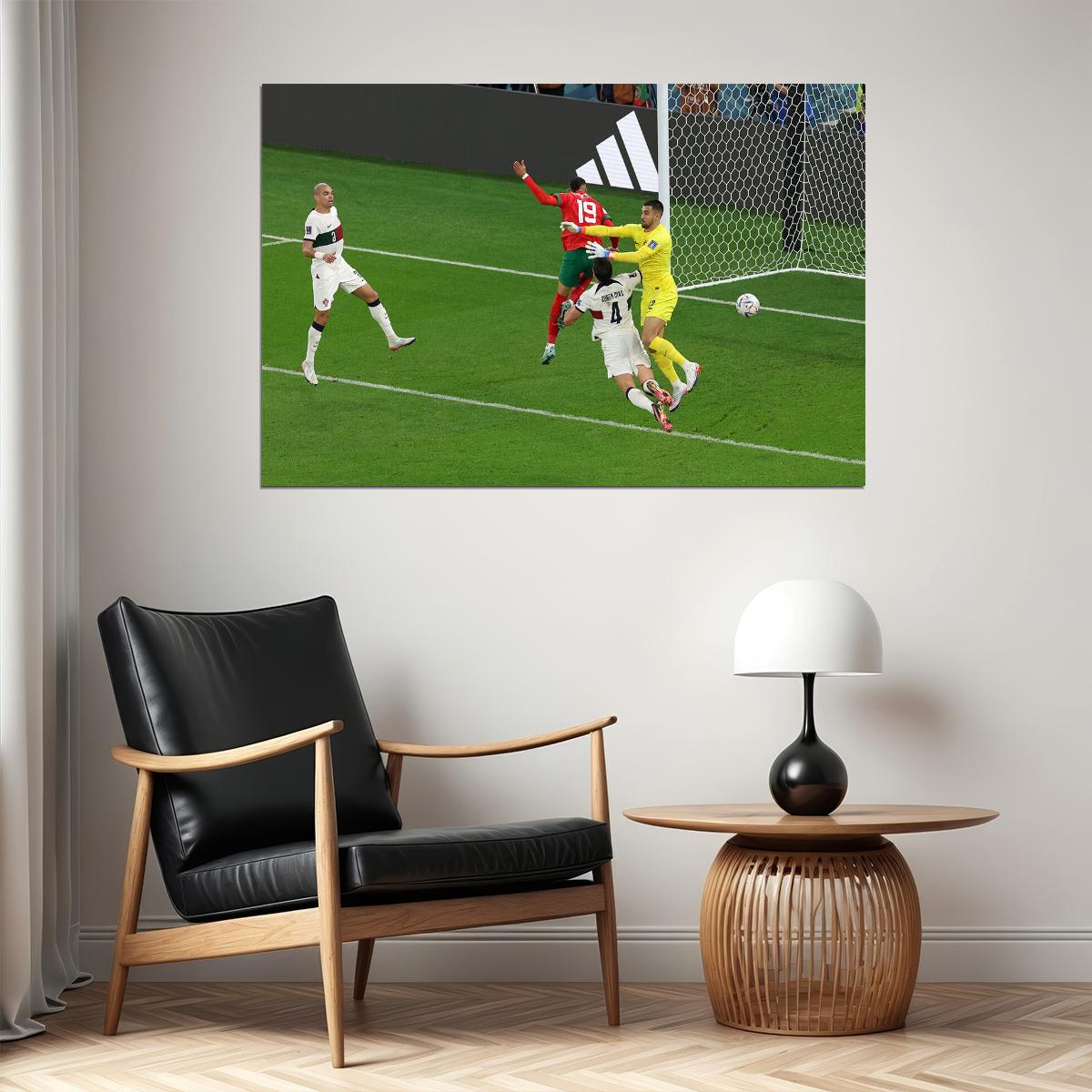 Youssef En Nesyri Goal Morocco World Cup Sport Poster Wall Art Print Home Wall Decor