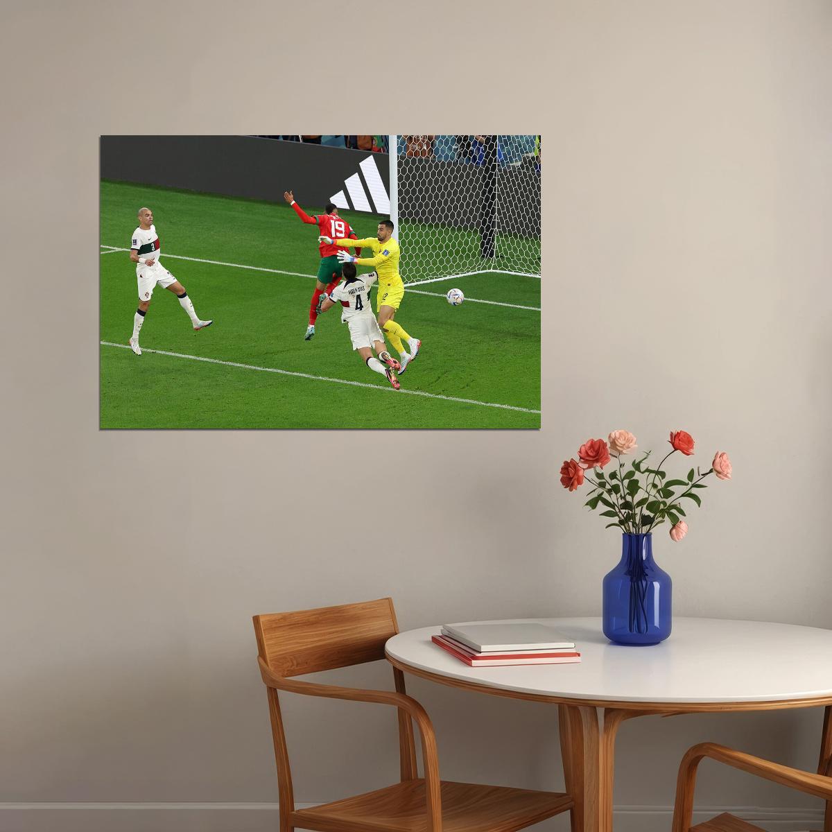 Youssef En Nesyri Goal Morocco World Cup Sport Poster Wall Art Print Home Wall Decor