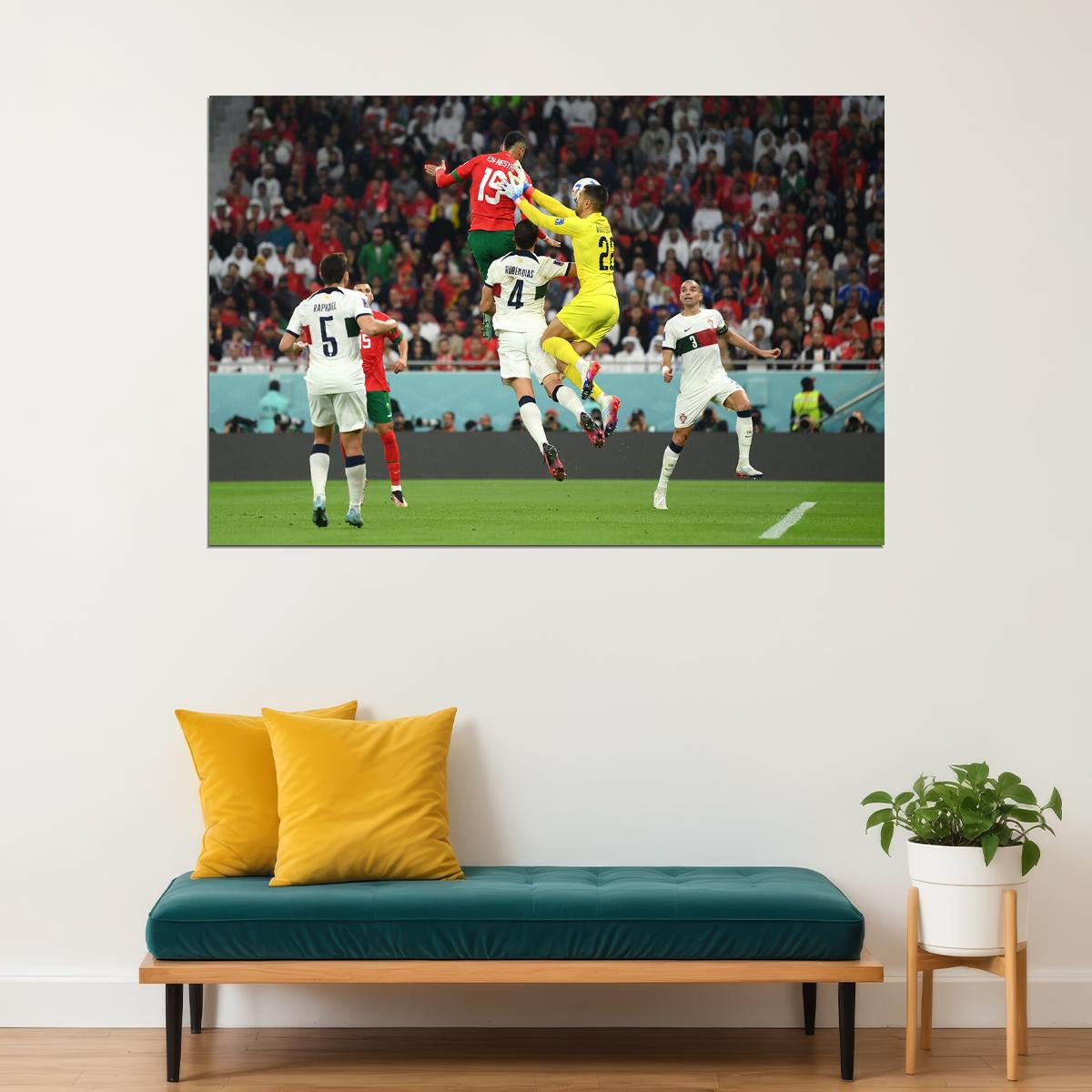 Youssef En Nesyri Goal Morocco World Cup Fans Poster Wall Art Print Home Wall Decor