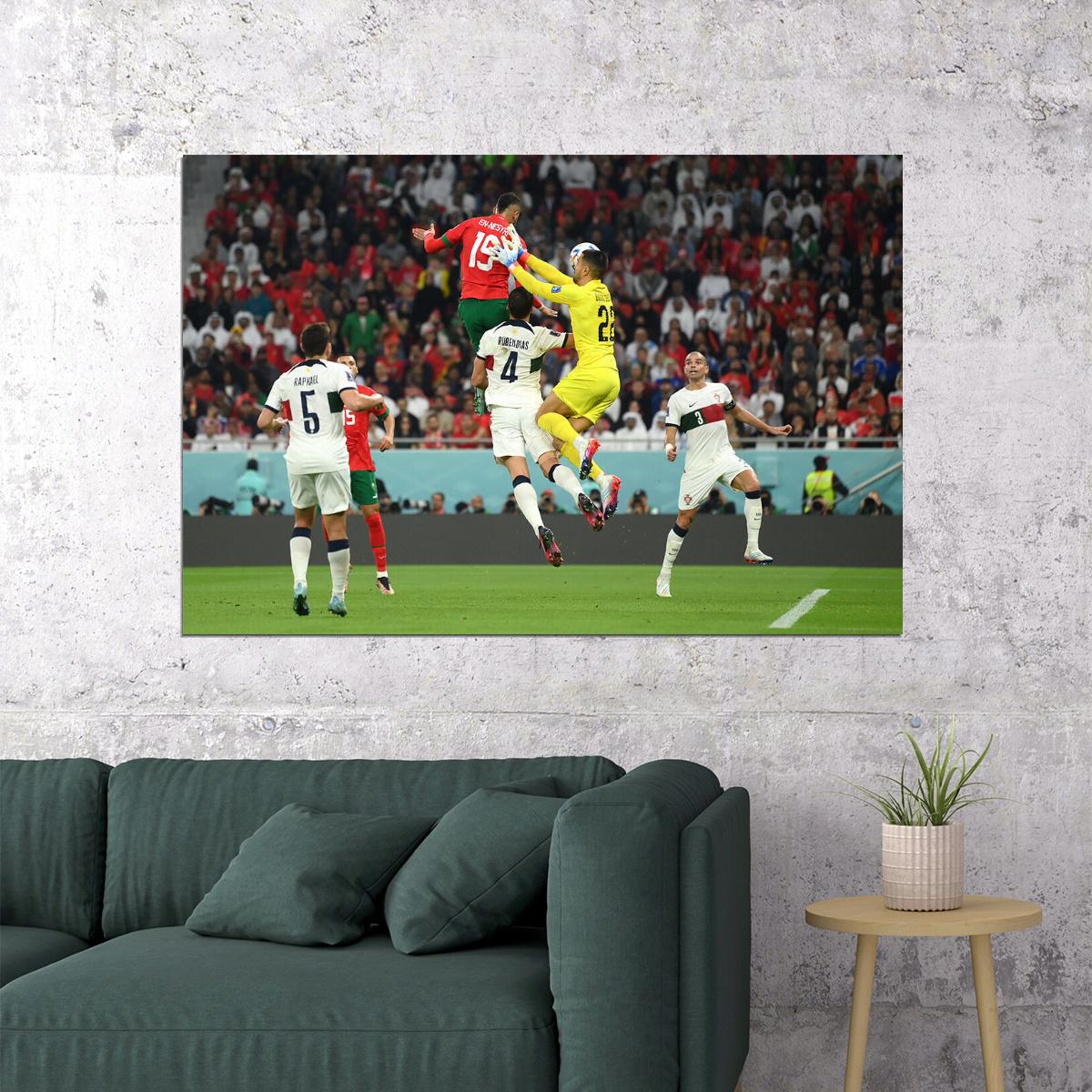 Youssef En Nesyri Goal Morocco World Cup Fans Poster Wall Art Print Home Wall Decor