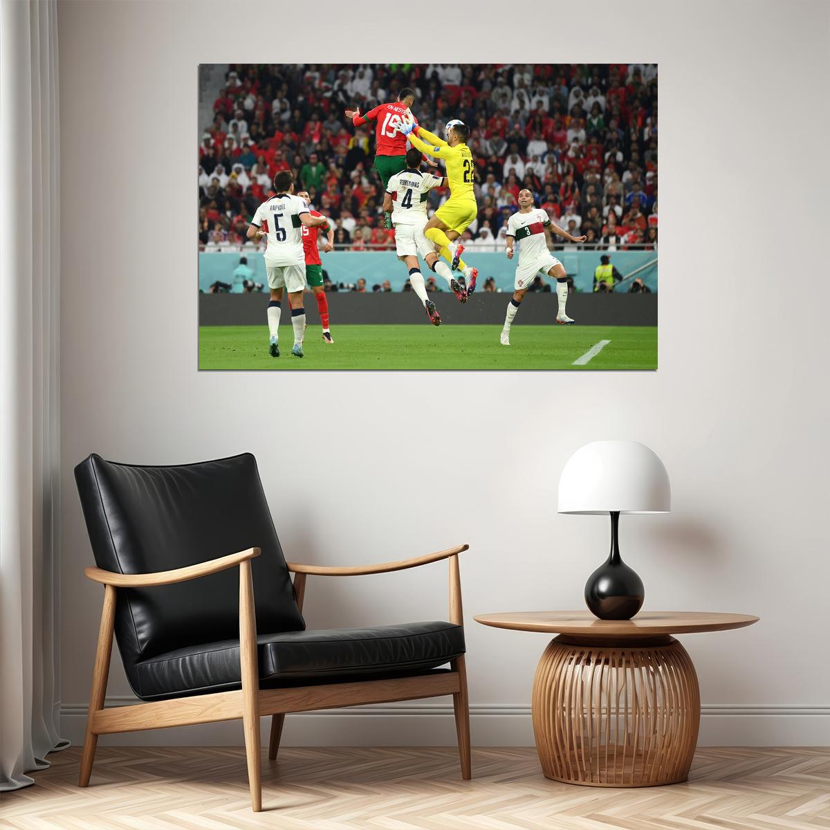 Youssef En Nesyri Goal Morocco World Cup Fans Poster Wall Art Print Home Wall Decor