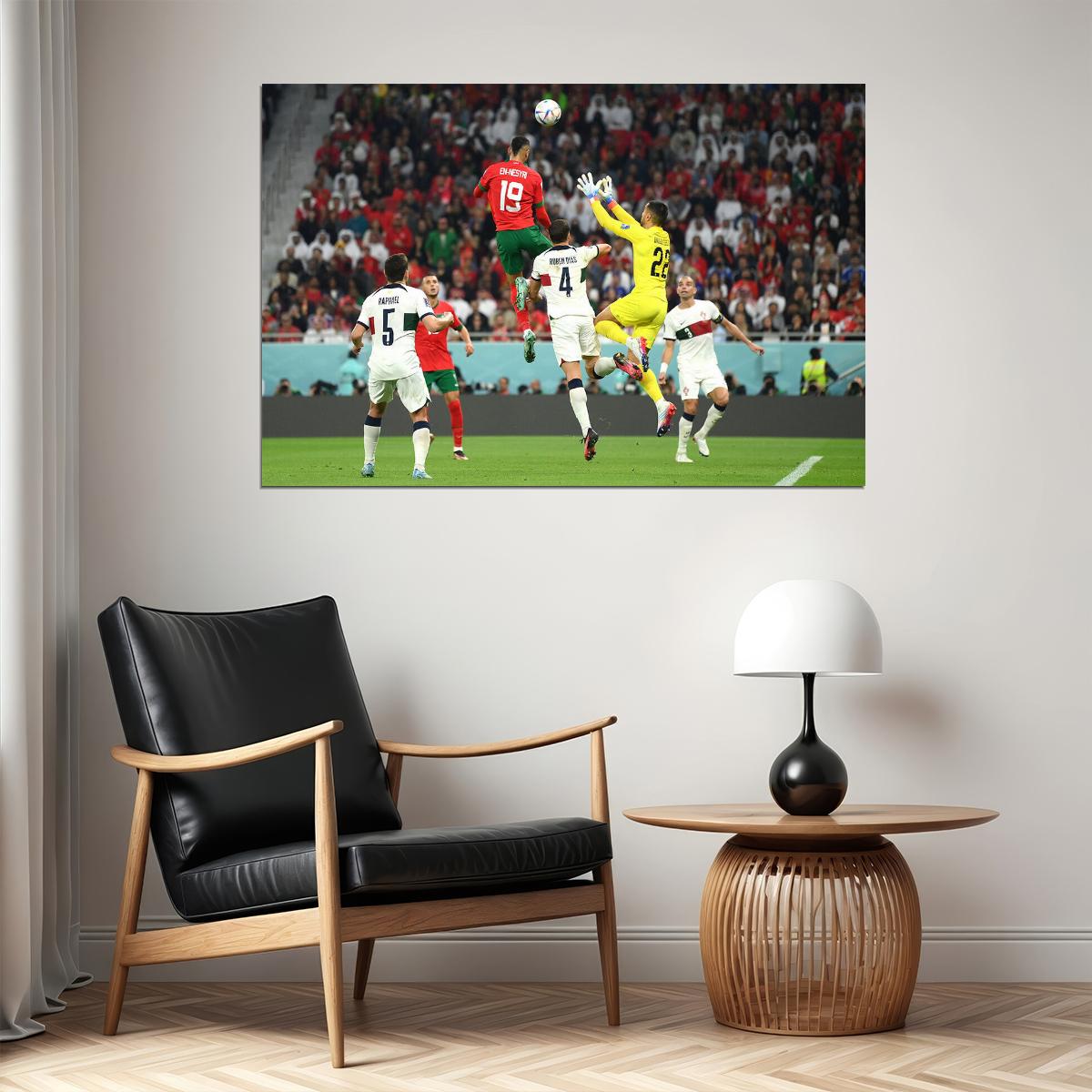 Youssef En Nesyri Goal Morocco National Team World Cup Poster Wall Art Print Home Wall Decor