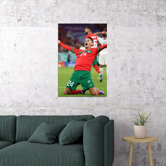 Badr Benoun Morocco National Team World Cup Poster Wall Art Print Home Wall Decor - xonomax