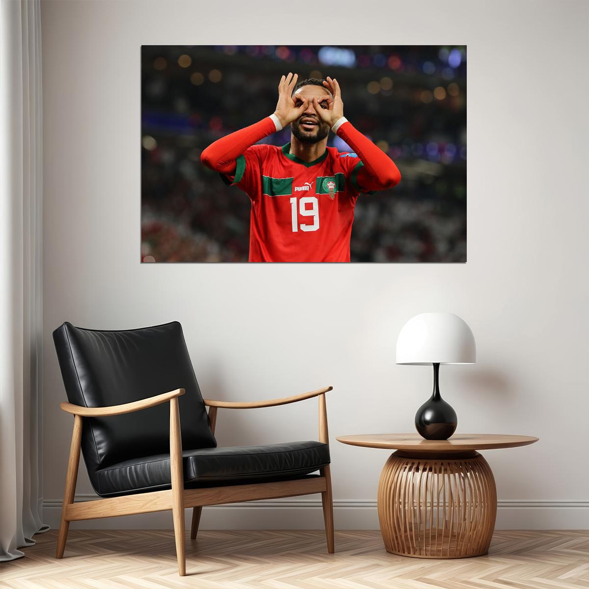 Youssef En Nesyri Morocco National Team World Cup Poster Wall Art Print Home Wall Decor