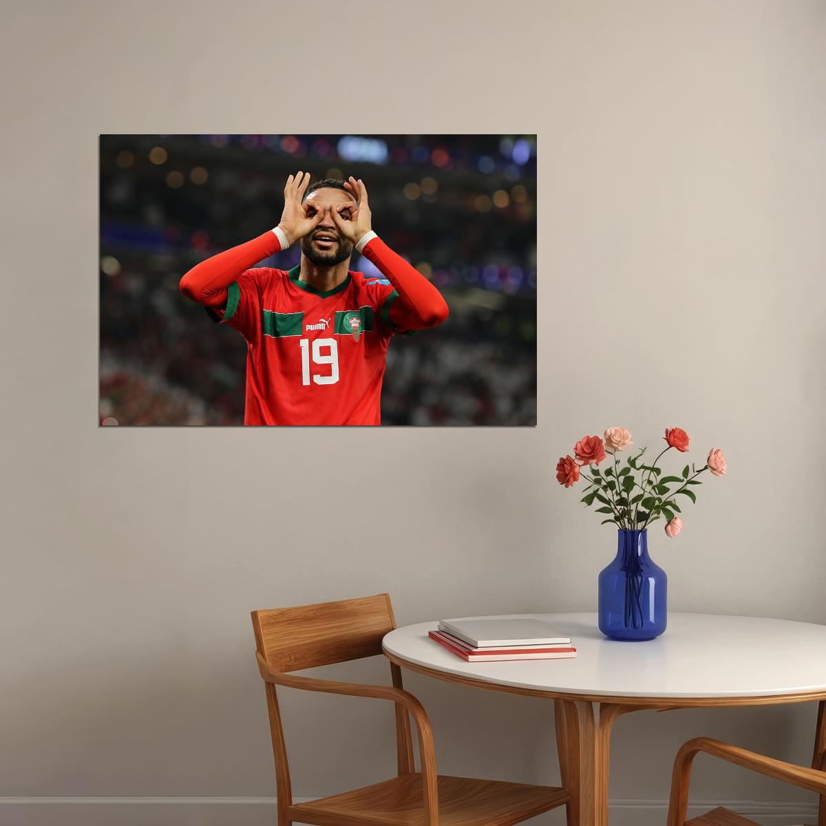 Youssef En Nesyri Morocco National Team World Cup Poster Wall Art Print Home Wall Decor