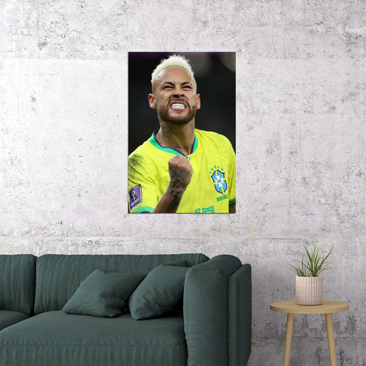 Neymar Goal Celebration Brazil World Cup Poster Wall Art Print Home Wall Decor - xonomax