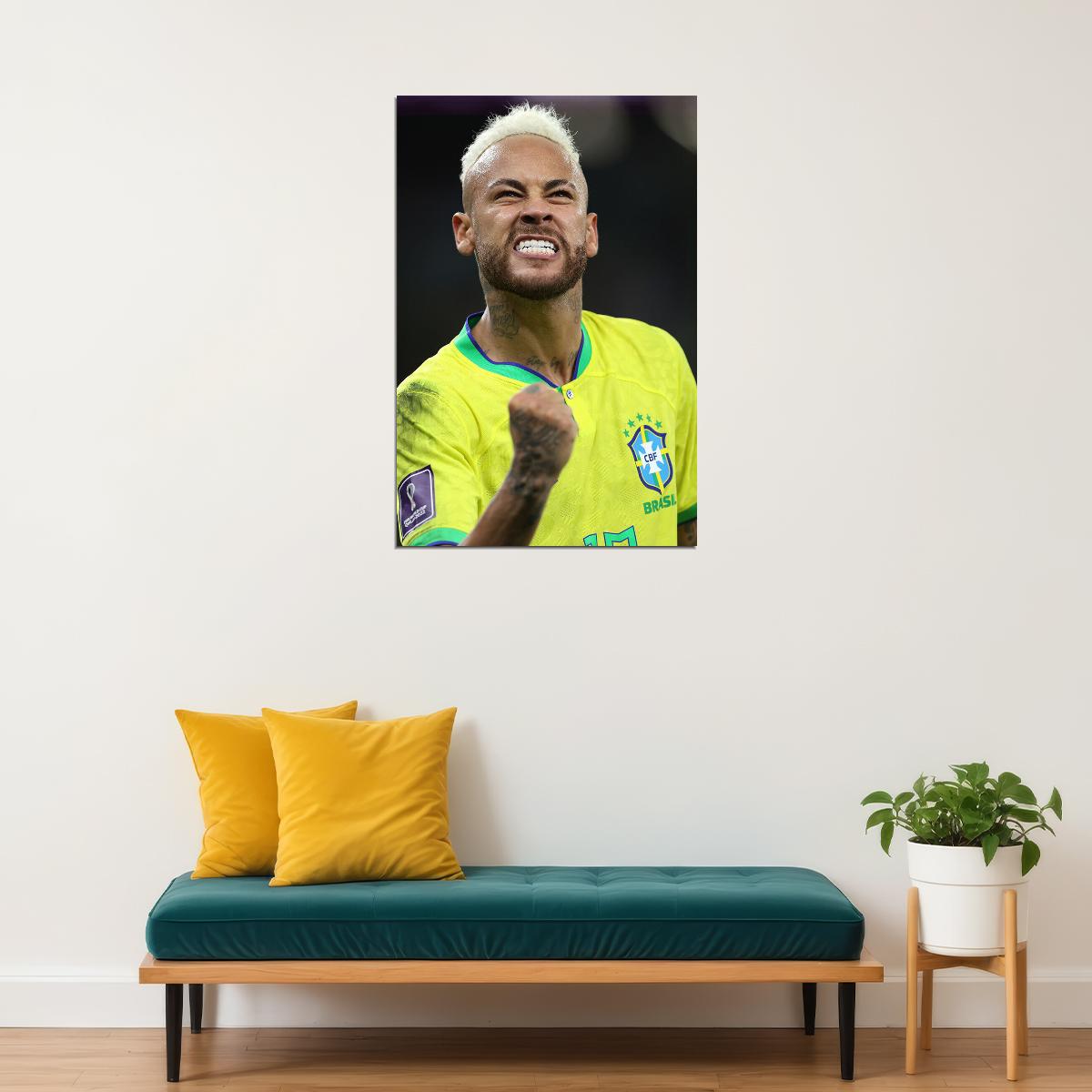 Neymar Goal Celebration Brazil World Cup Poster Wall Art Print Home Wall Decor - xonomax