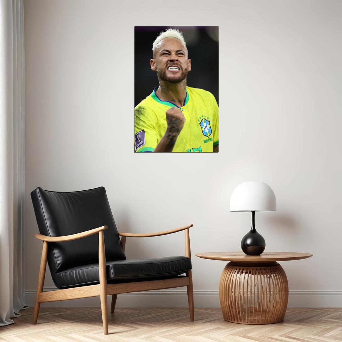 Neymar Goal Celebration Brazil World Cup Poster Wall Art Print Home Wall Decor - xonomax
