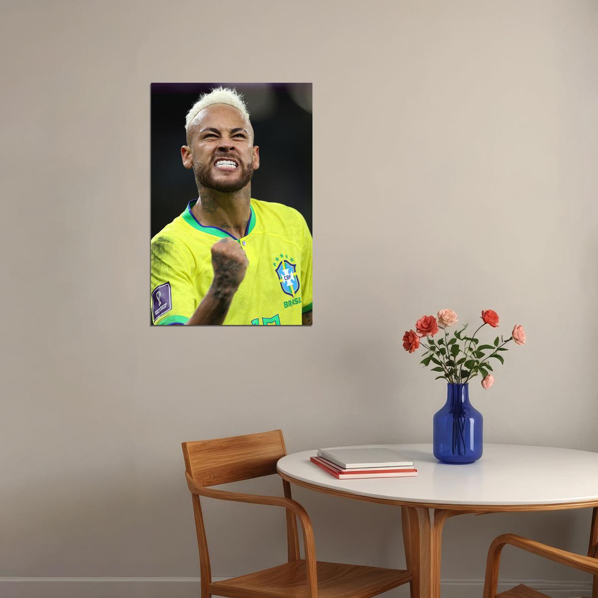 Neymar Goal Celebration Brazil World Cup Poster Wall Art Print Home Wall Decor - xonomax