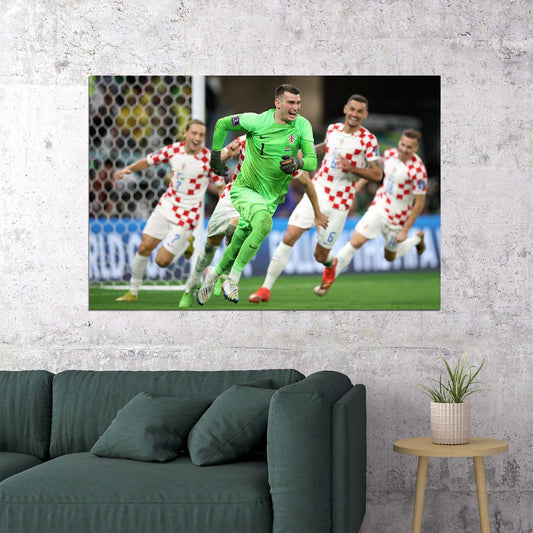Dominik Livakovic Celebration Croatia World Cup Poster Wall Art Print Home Wall Decor - xonomax