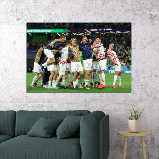 Croatia National Team Celebration World Cup Sport Poster Wall Art Print Home Wall Decor - xonomax