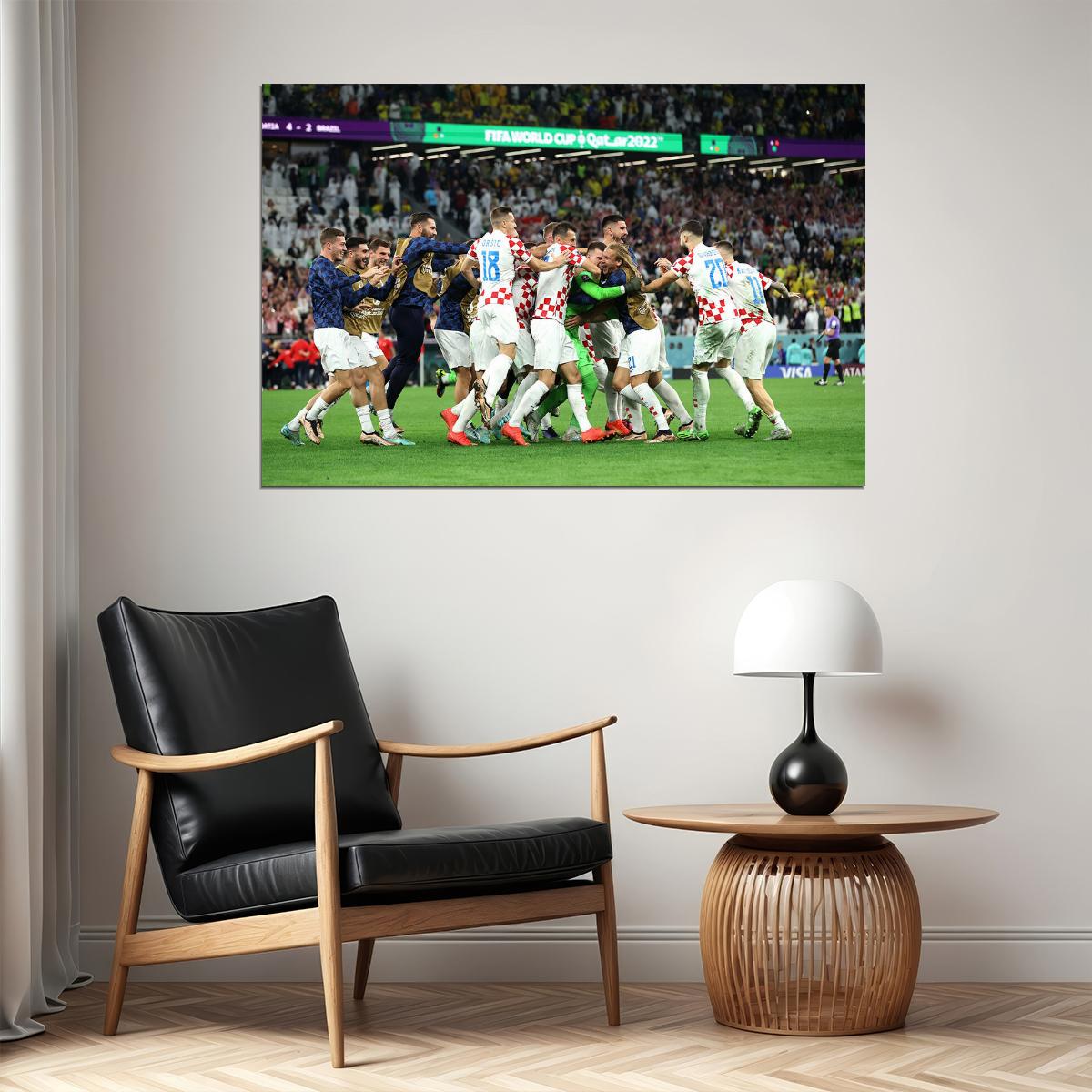 Croatia National Team Celebration World Cup Fans Poster Wall Art Print Home Wall Decor - xonomax